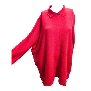 UCHUU Red Collared Sweater Womens Size Large/XLARGE